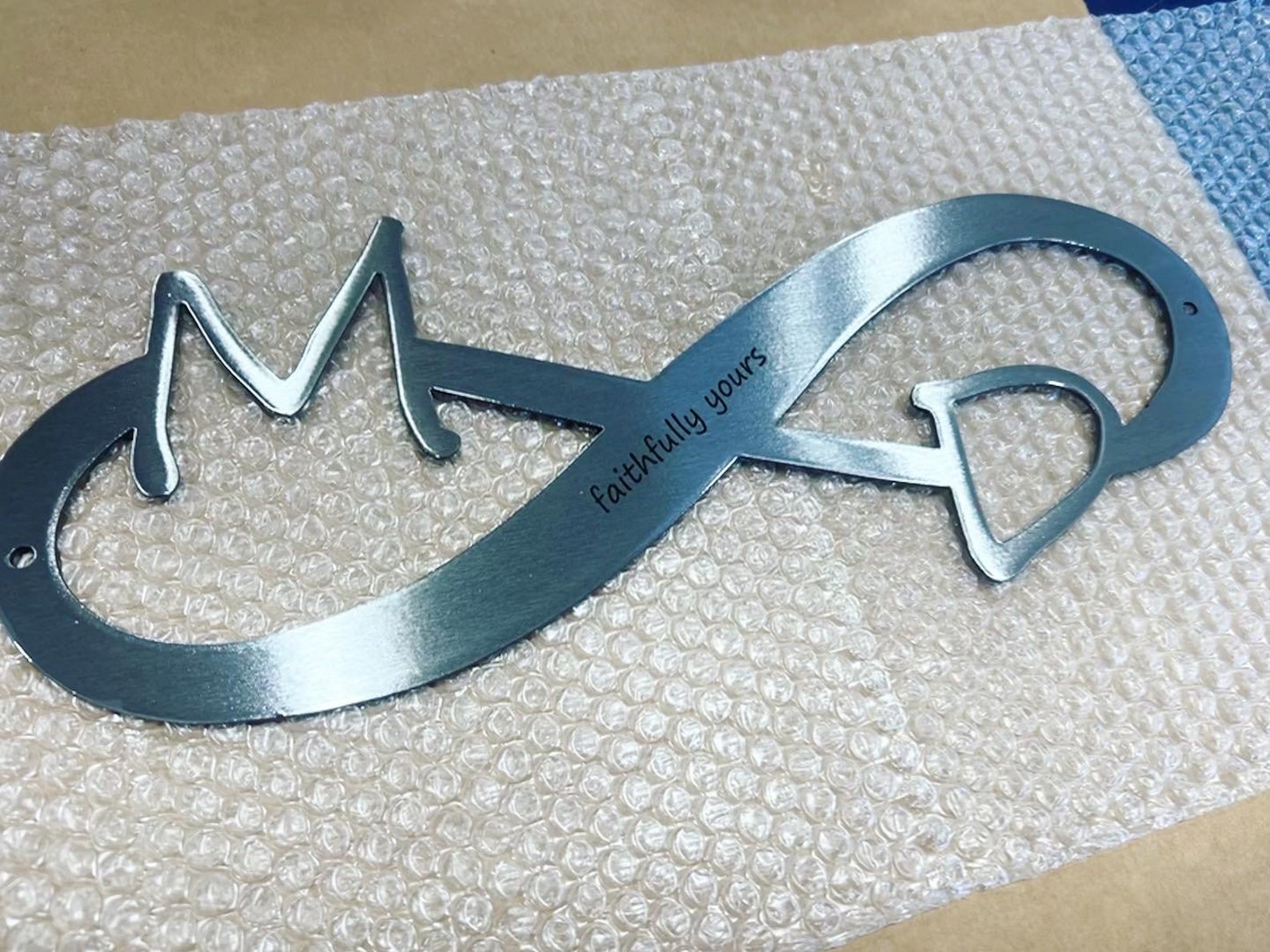 Intials Sign Personalized Metal Infinity Sign – Custom Initials Sign With Your ...