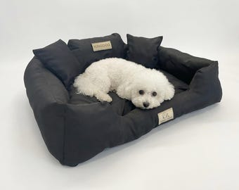Black Hypoallergenic Dog Bed - Waterproof & Anti-Allergic Codura | Concept Crystal