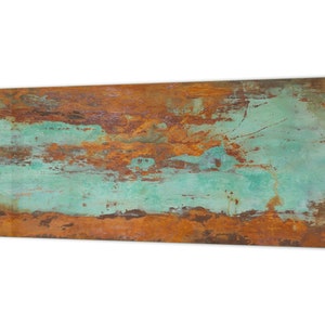 Large format horizontal backsplash - magnetic and non magnetic tempered glass: Oxidated copper