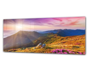 Glass Print Wall Art – Image on Glass 125 x 50 cm (≈ 50” x 20”) – Mountains 16