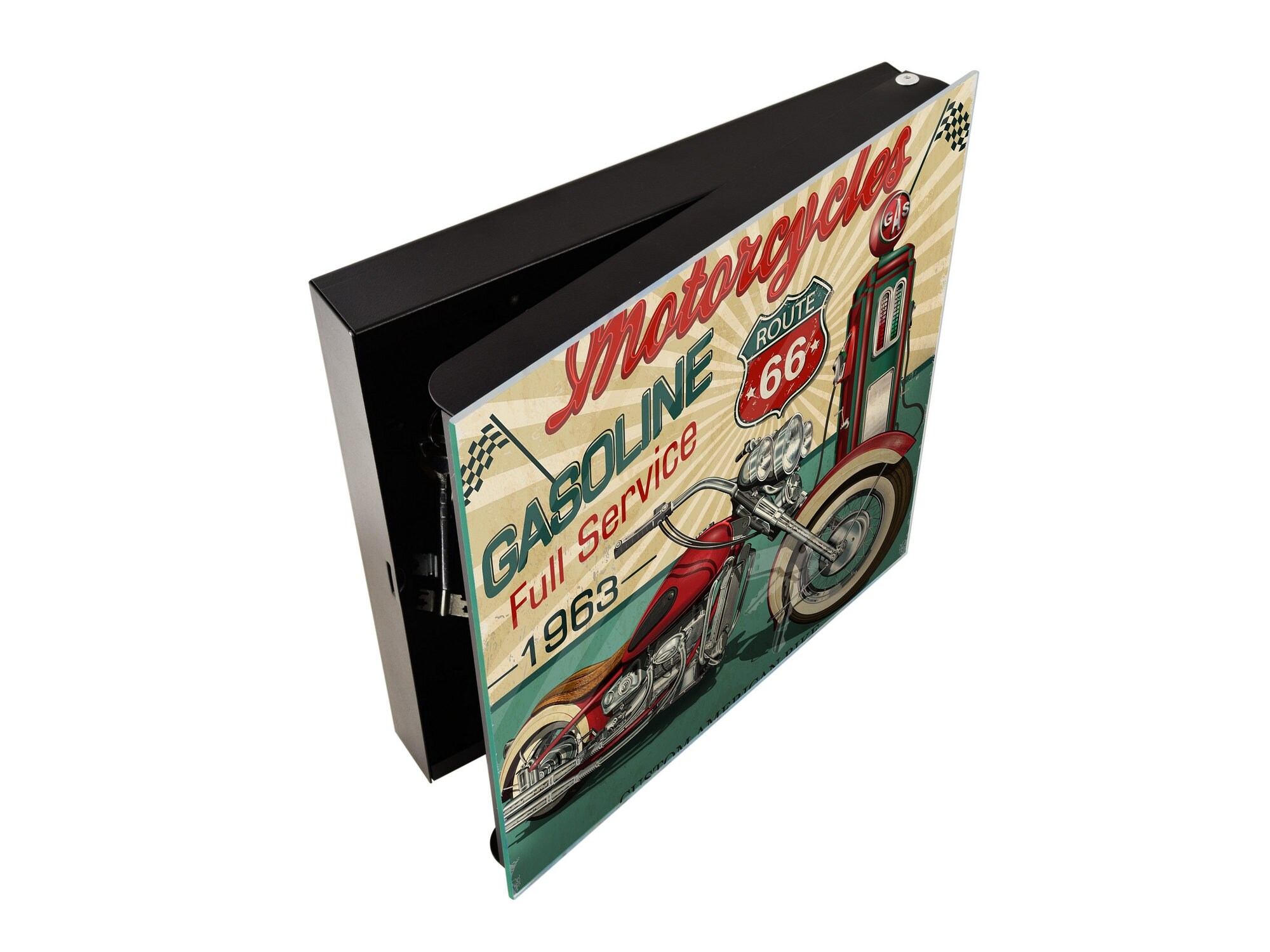 Poster Box Key Decorative Key Box With Magnetic Glass Board: Route 66 Poster - Etsy