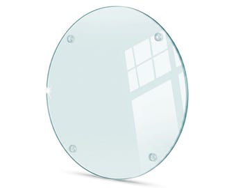Oval Tempered Glass Cutting Board, 30cm Transparent Worktop Saver, Heat Resistant Trivet