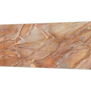 Wide format Wall panel with magnetic and non-magnetic metal sheet backing - Marbles 2 Series: Brown marble pattern