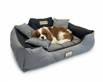 Dark Grey Scratch-Resistant Dog Bed - Washable & Waterproof Codura | Concept Crystal