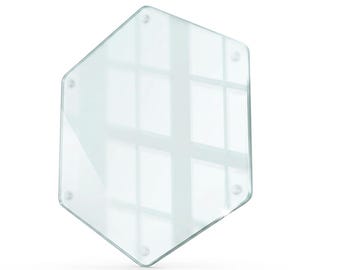 Hexagon Tempered Glass Cutting Board, Modern Transparent Counter Protector (40cm)