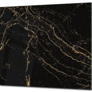 Chopping Board - Induction Cooktop Cover - Glass Cutting Board D22 Marbles 2 Series: Golden patterns