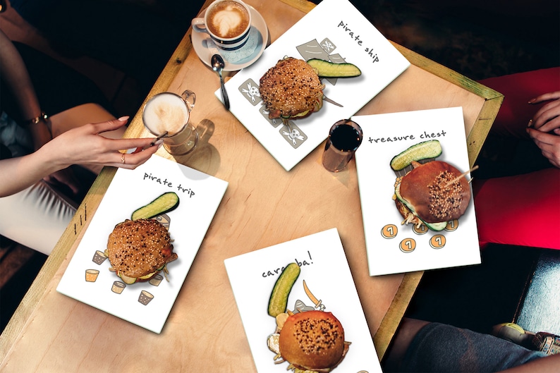 Hand drawn doodles Set of 4 Cutting Boards