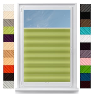 Concept Blinds Customised Pleated Shades - No Drilling, Easy Installation - Made-to-Measure - Width 40cm to 200cm, Height 20cm to 260cm