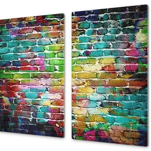 KITCHEN BOARD & Induction Cooktop Cover -Brick wall 12