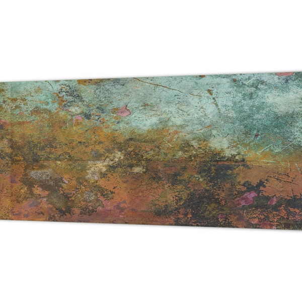 Dosseret en verre trempé imprimé - Wideformat steel coated wall glass splashback Rusted textures Series: Colorfoul ternnid copper