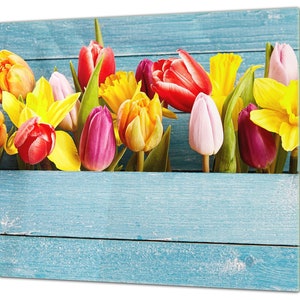 Chopping Board - Induction Cooktop Cover- Colorful tulips 2