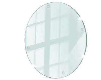 Oval Tempered Glass Cutting Board, 40cm Transparent Worktop Saver, Heat Resistant Trivet