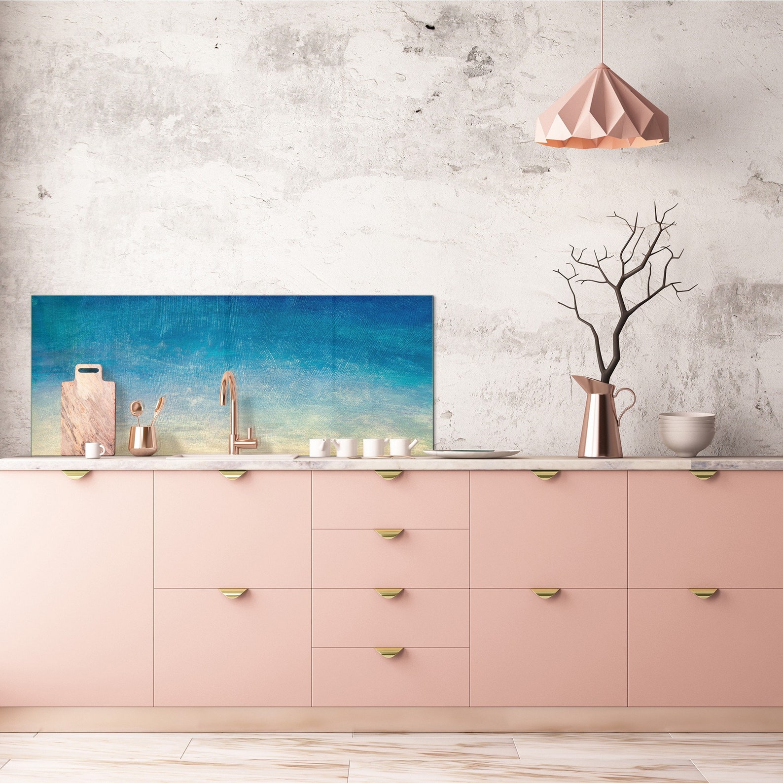 Stunning Textured Glass Kitchen Wall Panel Designs image