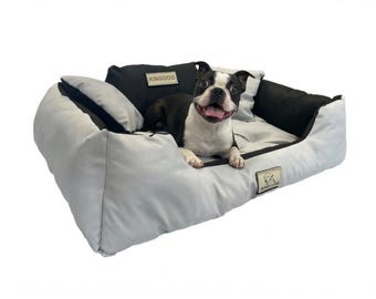 Light Grey Waterproof Dog Bed - Handmade Codura Fabric Cushion | Concept Crystal