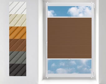 Custom Blackout Pleated Shades – Drill-Free Installation, Pearlescent Fabric