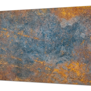 BIG KITCHEN BOARD & Induction Cooktop Cover – Glass Pastry Board DD34 Rusted textures Series: Oxidized colorful surface