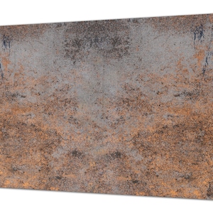 BIG KITCHEN BOARD & inductiekookplaat - glazen bladerdeegplank DD34 Geroeste texturen Serie: geroeste steen