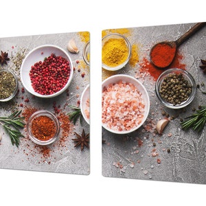 HUGE Tempered Glass Cooktop Cover Asian spices 1
