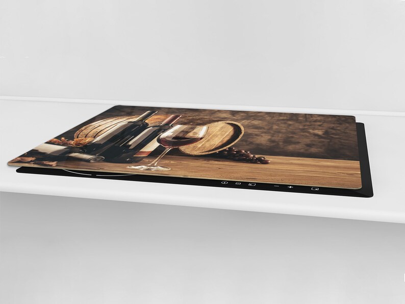 Induction Cooktop Cover Glass Pastry Board Bottles of Wine Etsy UK