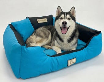 Blue Durable Dog Bed - Waterproof & Easy Wash Codura - Handmade | Concept Crystal