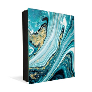 Concept Kristall-Schlüsselkasten aus gehärtetem Glas mit magnetischer Memoboard - stilvolle Schlüsselaufbewahrung & Wandkunst: New ocean Briefing