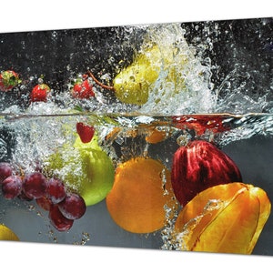 Gigantic KITCHEN BOARD & Induction Cooktop Cover- Fruit in water