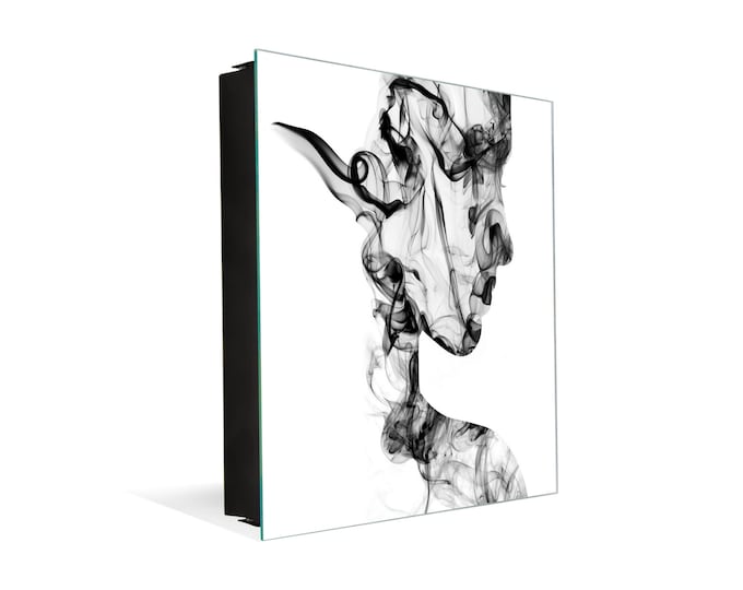 Key Box for Wall With Glass Front Panel Kerchief Etsy