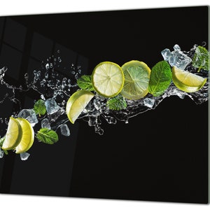 KITCHEN BOARD & Induction Cooktop Cover - Lemon with mint