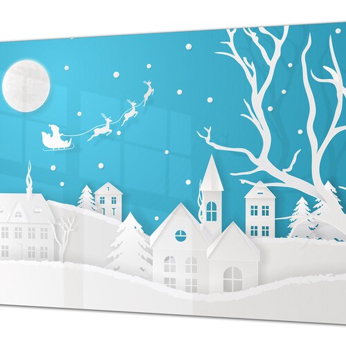 UNIQUE Tempered GLASS Kitchen Board - shops Winter view