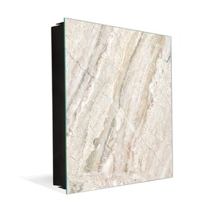 Concept Crystal Key Lock Box Storage Holder and Magnetic Whiteboard - Key Box, Memo Board & Decorative Wall Art: Beige breccia marble