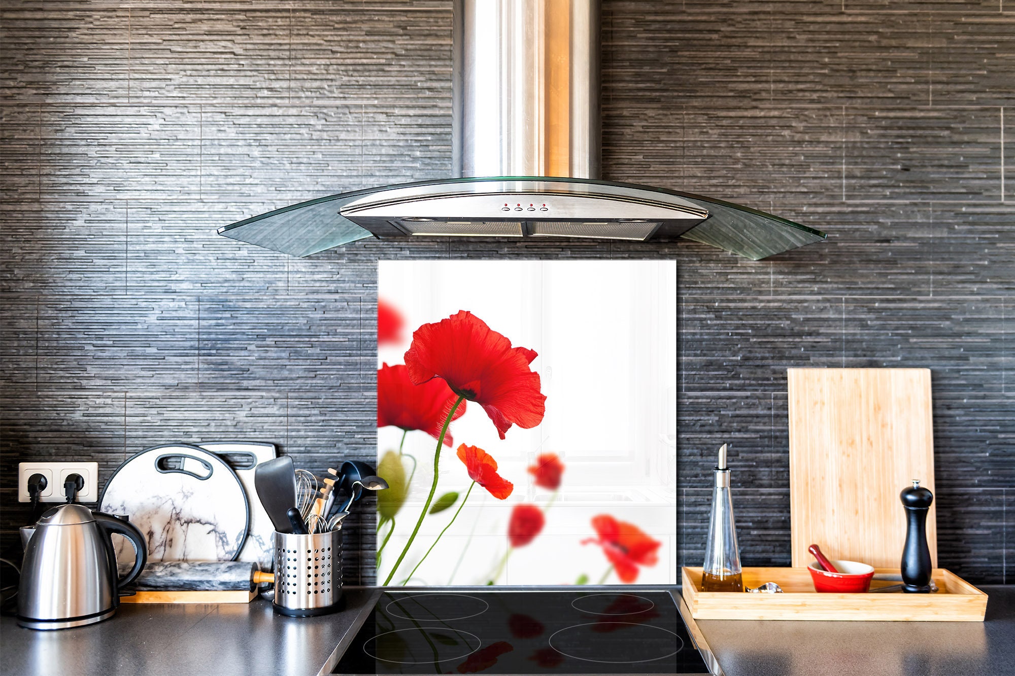 Glass Kitchen Backsplash – Tempered Glass Splashback – Photo Backsplash ...