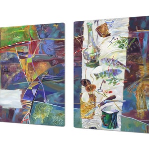 Gigantic KITCHEN BOARD & Induction Cooktop Cover- Modern Art