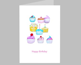 Cupcakes! Happy Birthday Card