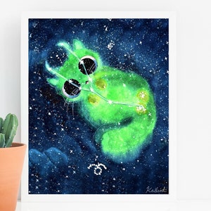 Kattenliefhebber cadeau, dierenriem stier kat Art Print, INSTANT DOWNLOAD kunst afdrukbare, kattenliefhebber cadeau