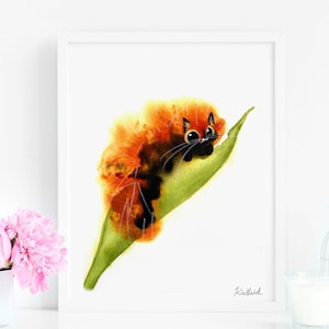 Cat Lover Gift, CAT-erpillar Art Print, Instant Download Art Printable, Cat Lover Decor
