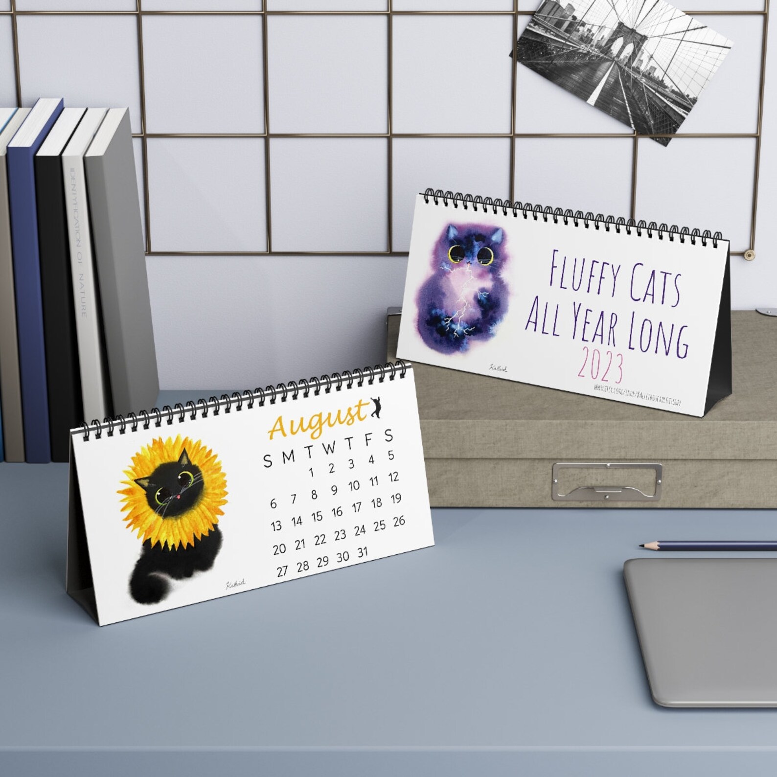 Fluffy Cats Desk Calendar 2023 Kalleidoscape Cute Fluffy Cats Etsy