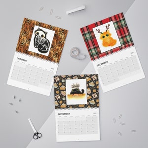 Fluffy Cats Wall Calendar (2024), Kalleidoscape Design Watercolor Whimsical Cats