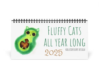 2025 Desktop Calendar Cute Watercolor Cats 12 Months of Adorable Cat Art Perfect Gift for Cat Lovers Christmas Gift Idea Colorful Decor
