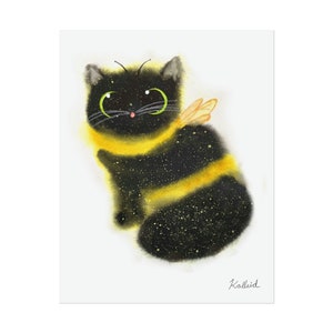 Impression d&#39;art chat aquarelle, décoration murale colorée pour portrait d&#39;animal de compagnie, cadeau pour amoureux des chats, impression physique chat bourdon