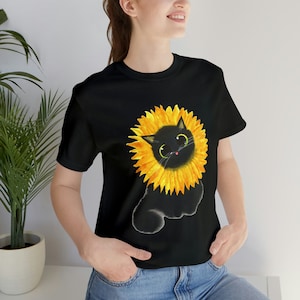 Sunflower Cat Unisex Jersey Short Sleeve Tee Kalleidoscape Design