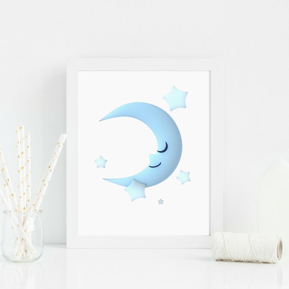 Moon Nursery Print Nursery Art Printable Nursery Art Etsy