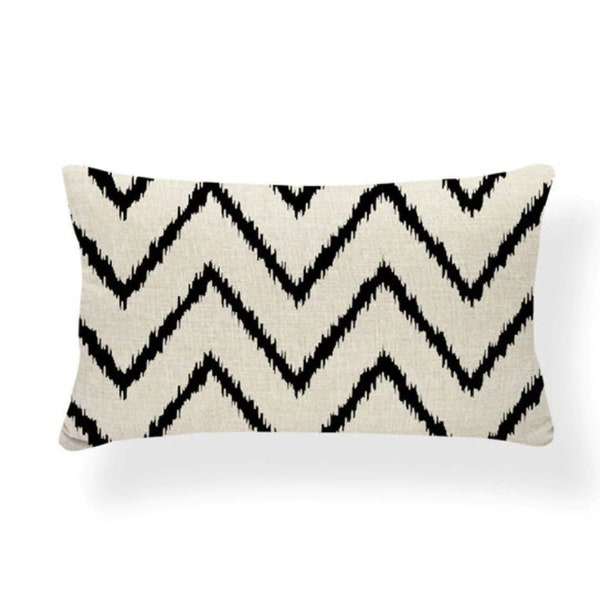 Chevron Style Cotton Linen Cushion Cover Pillow Case Covers Throw Sofa Home Decor Zig Zag Rectangle Nordic Geometry Cosy Bed Decoration