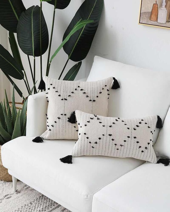 Pillow cover with tassels sale