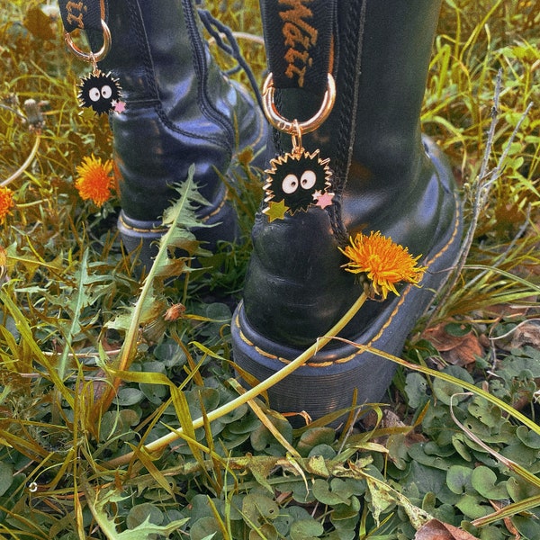 SUSUWATARI/SOOTBALLS SPIRITED AWAYx2pcs Combat Boots Decorative Charms Doc Marten Fancy Accessories