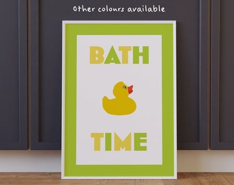 Bath Time Print / Bathroom Illustration / Bathroom Print / Maximalism Print / Print / Rubber Duck / Bath Print