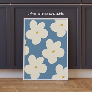 Retro Flowers Illustration Print: Bold Floral Wall Art