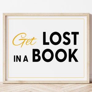 Get lost in a book typography print