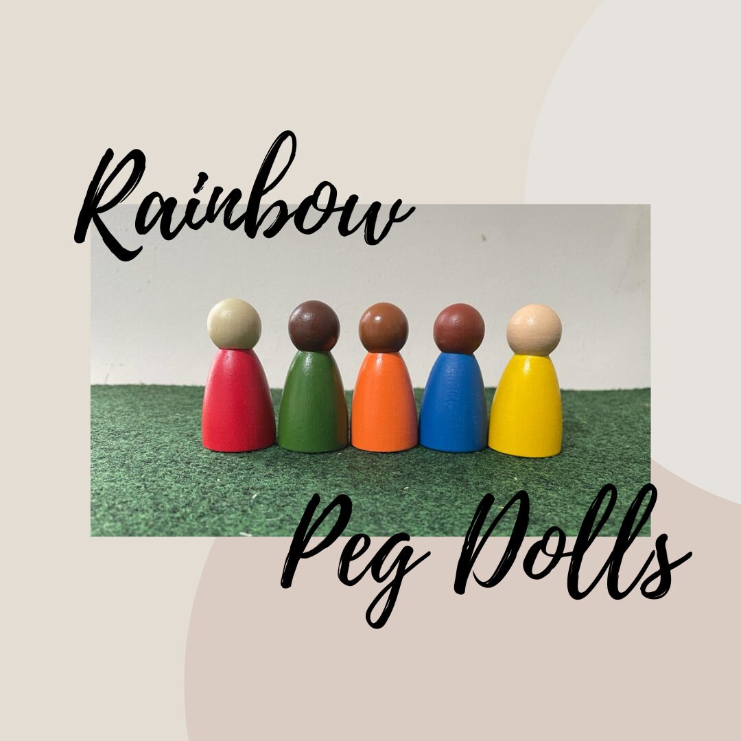 Multicultural Peg Dolls Rainbow Peg Dolls Peg Doll Family Wooden Peg ...