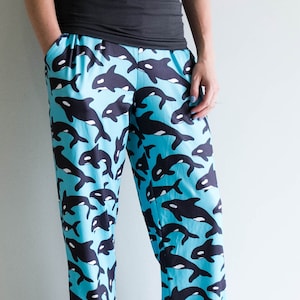 Adult and Youth Orca Whale Pants - Beach Vacation - Matching Family - Matching Cruise Outfit - Matching Beach Outfit - Matching Loungewear