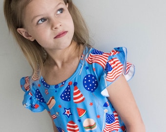 ON SALE!!!! Patriotic USA Flutter Dress